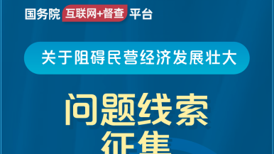 特黄日逼逼国务院“互联网+督查”平台公开征集阻碍民营经济发展壮大问题线索